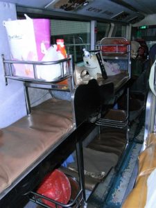 China Travel Guide - beds inside sleeper bus