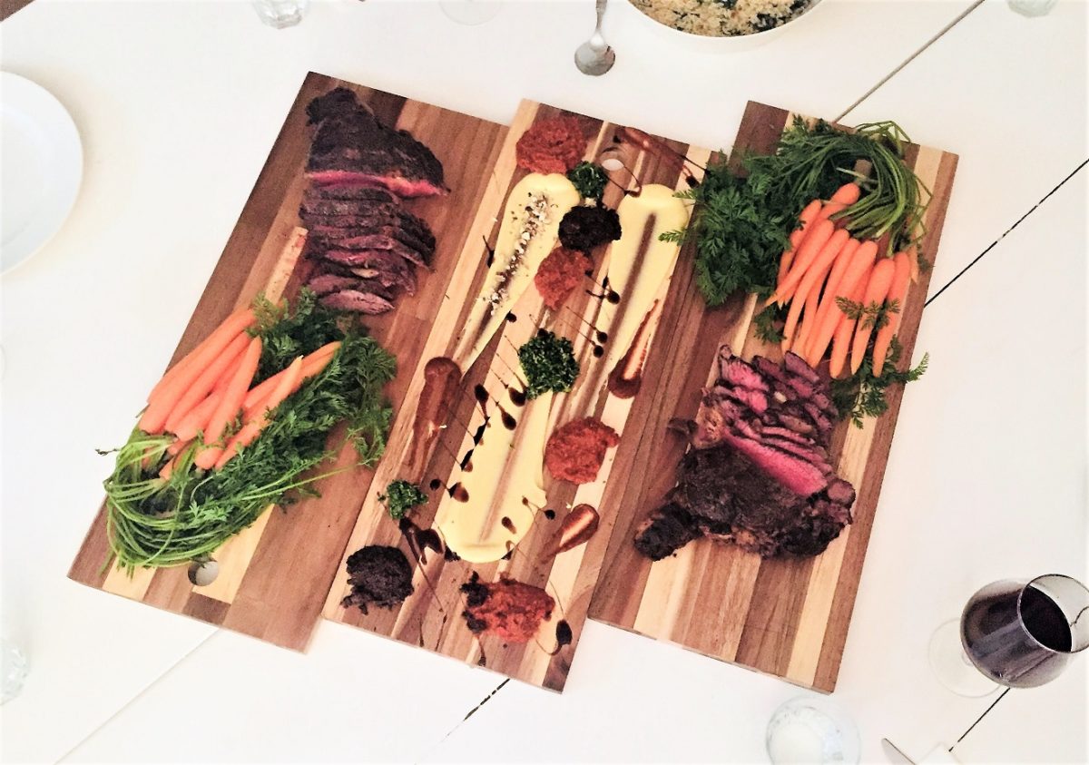 Cote de beouf Sharing board with condiments by Theo