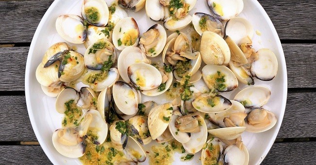 Grilled Clams with Cambodian Ginger Dressing | BBQ Clam Recipes