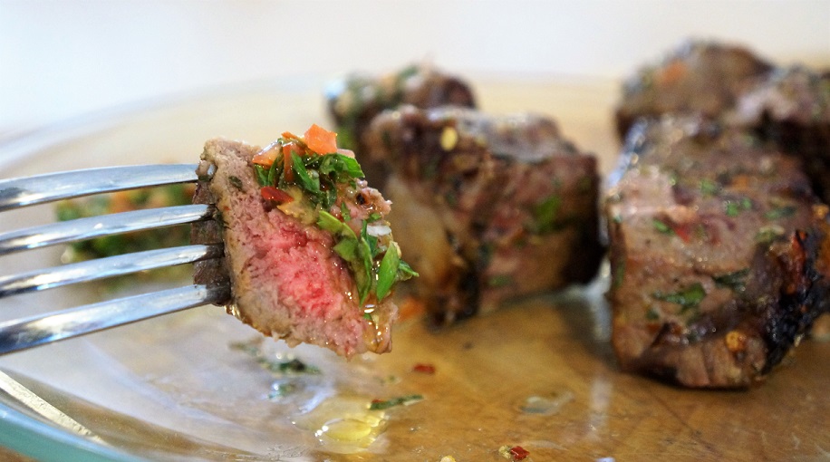 Churrasco with Chimichurri Recipe | BBQ Steak Skewers