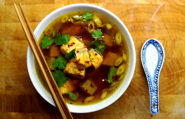 Asian Fish Soup | Salmon Soup Recipe with Lemongrass and Ginger