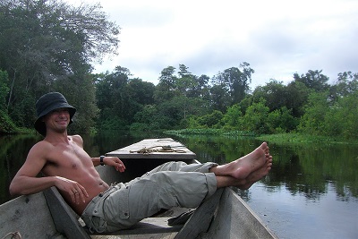 rurrenabaque Bolivia Theo canoe